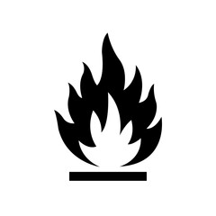 Flammable Black Icon, Vector Illustration, Isolate On White Background Label. EPS10