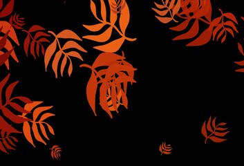 Dark Red vector elegant template with leaves.