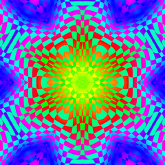 Abstract colorful hexagonal mosaic style pattern 