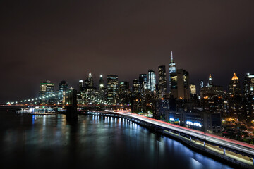 Obraz na płótnie Canvas city at night - NYC