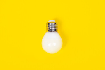 LED lamp isolated on yellow background