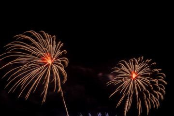 Bursting of Fireworks festival in the night.