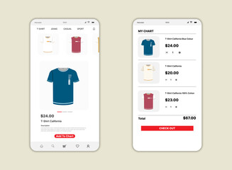 Marketplace screen UI, UX, GUI and flat web icon for mobile apps. commerce or marketplace design for mobile app