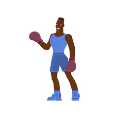 African boxer is a teenager. Illustration.