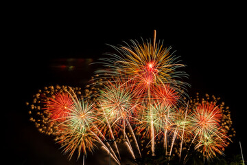 Bursting of Fireworks festival in the night.