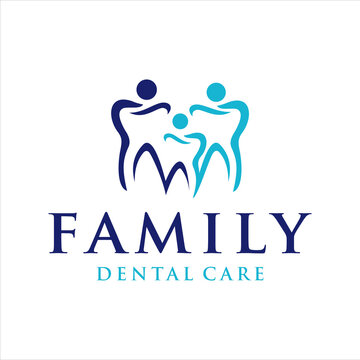 family dental care logo design vector template
