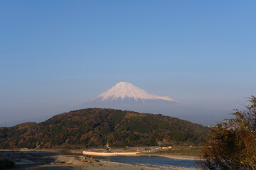 静岡県富士川からの富士山