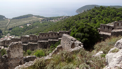 Fototapeta na wymiar Haj - Nehaj fortress ruins, Sutomore, Montenegro