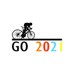 cyclist on a bike with number 2021