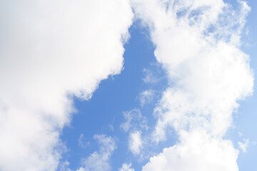 Obraz premium daytime blue sky with white clouds. Weather forecast. 