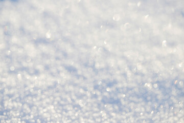 winter Sunny day, snow field, defocus light