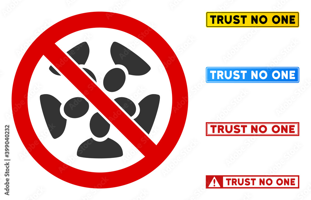 Poster no friendship sign with messages in rectangle frames. illustration style is a flat iconic symbol ins