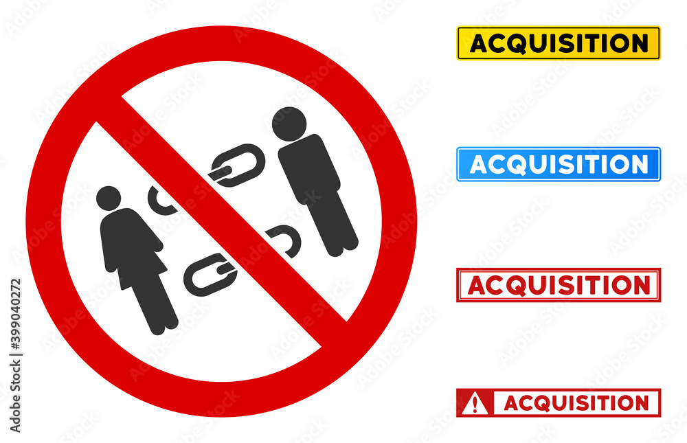 Poster no people chains sign with texts in rectangular frames. illustration style is a flat iconic symbol i