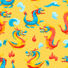 Obraz premium Seamless pattern with fire.