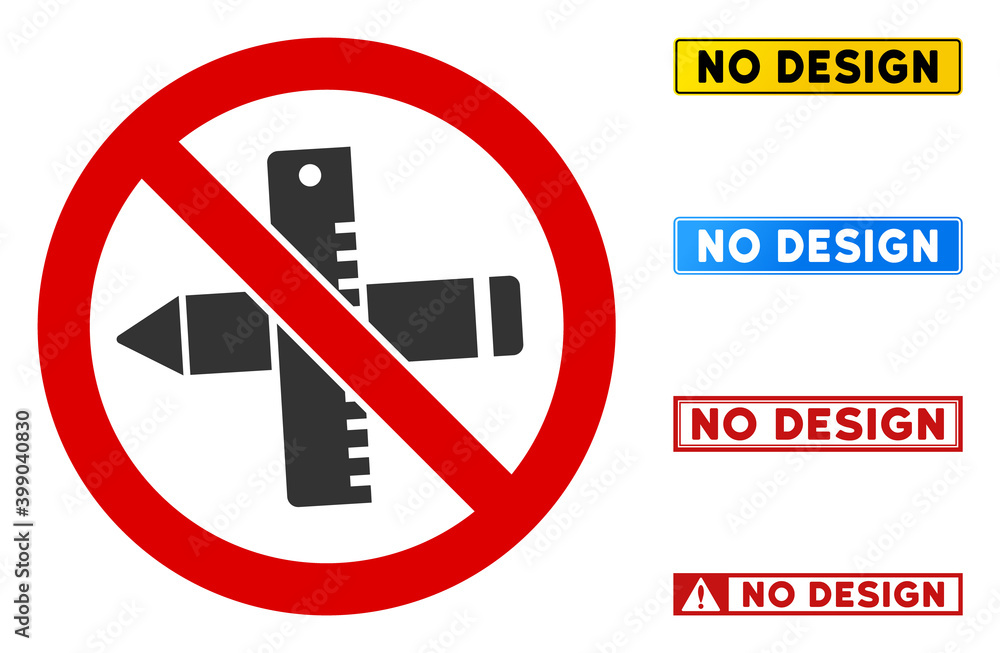 Aufkleber no drawing tools sign with texts in rectangle frames. illustration style is a flat iconic symbol ins