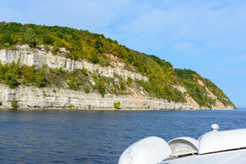 Travel on the river passenger hydrofoil motor ship of project 342E 