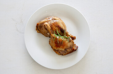 Duck legs confit on the plate