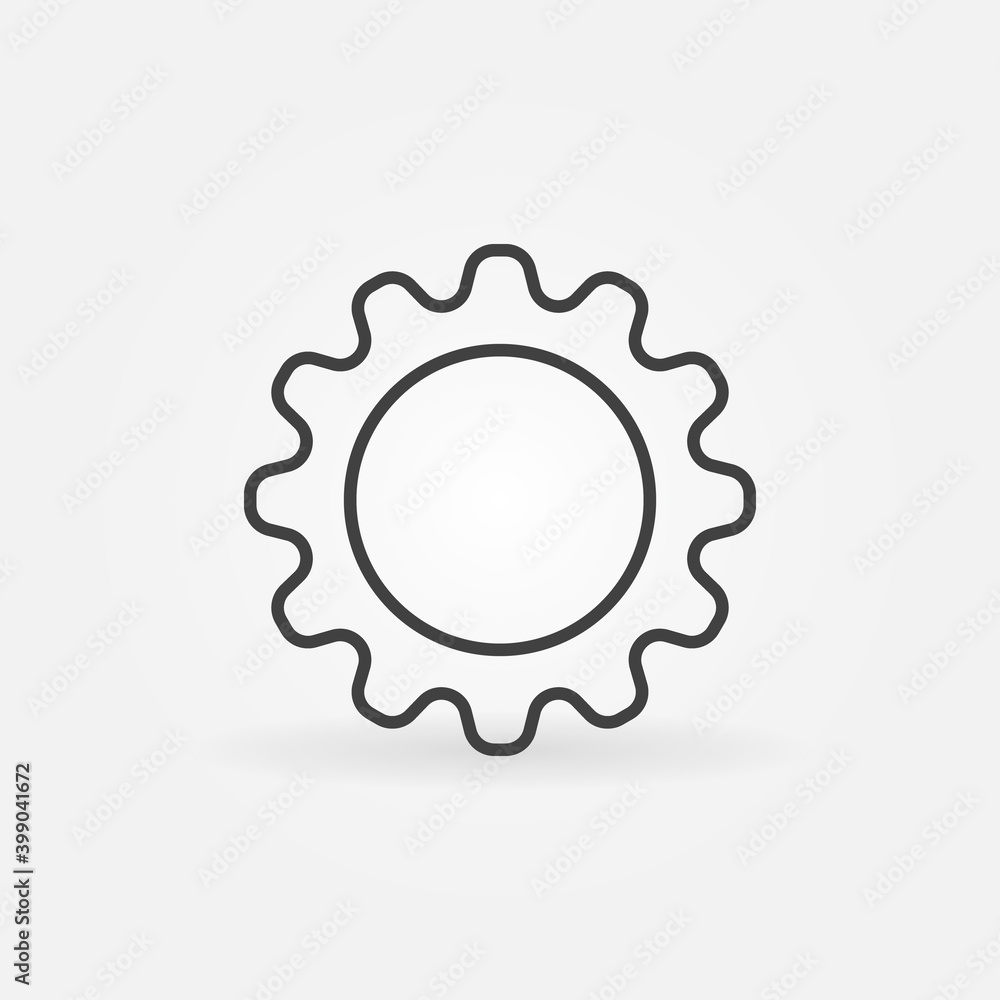 Aufkleber gear outline vector concept minimal icon or design element