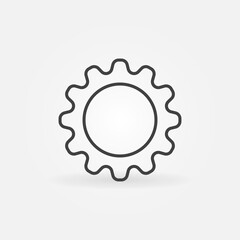 Gear outline vector concept minimal icon or design element