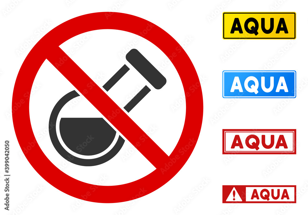 Poster no retort sign with badges in rectangle frames. illustration style is a flat iconic symbol inside re