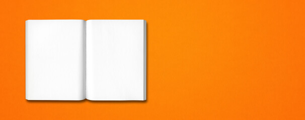 Open book isolated on orange banner