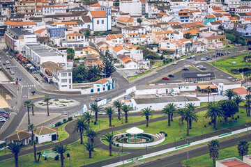 View to the city of Praia da Vitoria. Island of Terceira. Azores, Portugal
