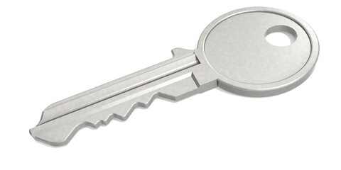 Metal key isolated in white background