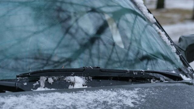 wipers clean the car windshield