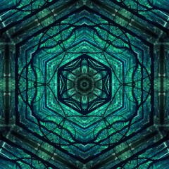 many patterns shapes and hexagonal floral fantasy design derived from enchanted forest  mixture of young and mature deciduous trees