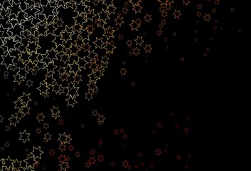 Dark Orange vector cover with small and big stars.