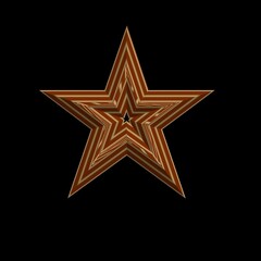 Obraz premium abstract five-pointed star with patterns. on black background