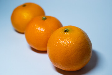 oranges on a blue background