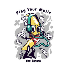 cool banana character