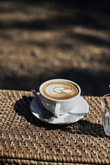 Coffee cup with latte art