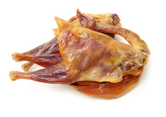 Salted chicken on white background