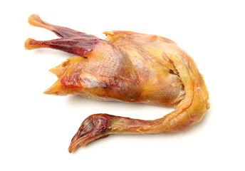 Salted chicken on white background
