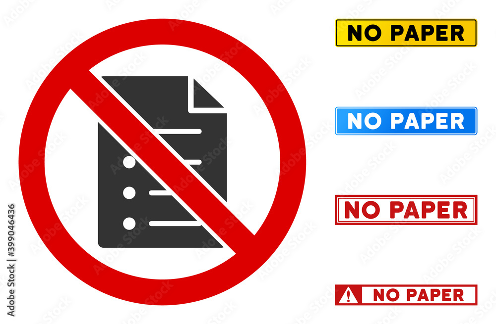 Poster no list page sign with titles in rectangular frames. illustration style is a flat iconic symbol insi