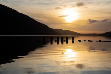 Fototapeta na wymiar Sunset Over Loch