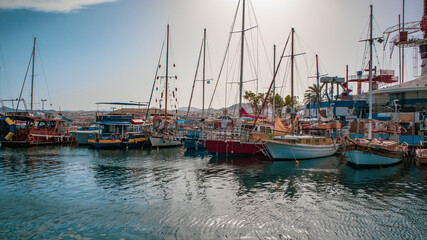 Fototapeta na wymiar berth for pleasure boats and a variety of vessels