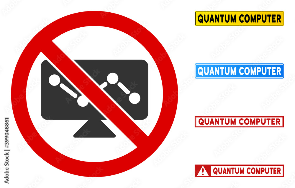Poster no trend monitoring sign with captions in rectangle frames. illustration style is a flat iconic symb