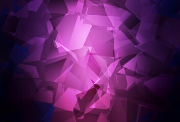 Dark Purple vector polygon abstract backdrop.