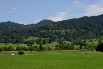 Fototapeta na wymiar beautiful landscape of the wetterstein mountains in bavaria as a travel background theme
