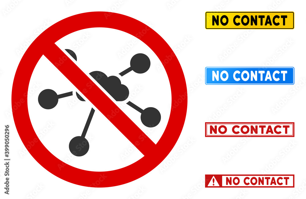 Poster no cloud links sign with captions in rectangular frames. illustration style is a flat iconic symbol 