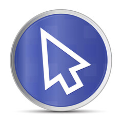 Cursor icon prime blue round button vector illustration design silver frame push button