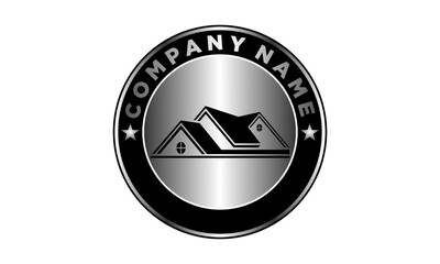 Luxury silver property illustration vector logo