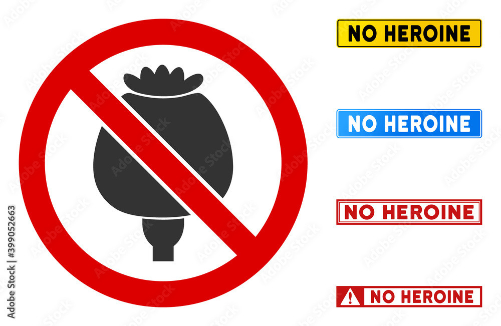Poster no poppy head sign with messages in rectangular frames. illustration style is a flat iconic symbol i