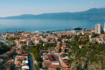 Naklejka na ściany i meble Rijeka, Croatia, European Capital of Culture 2020, Panorama 