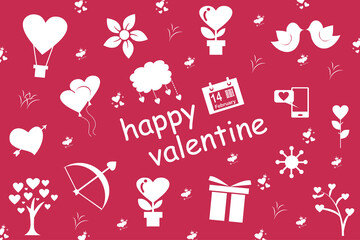 Vector Illustration Valentine Silhouette Pattern, Valentine  digital paper, Valentine Sublimation, Valentine Wallpaper, Valentine Background,  Valentine Card, Valentine Invitation