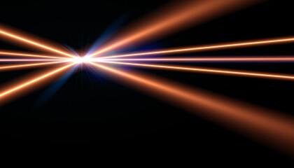 Abstract Digital lens flare in black background.Abstract shine nature Flare light horizontal