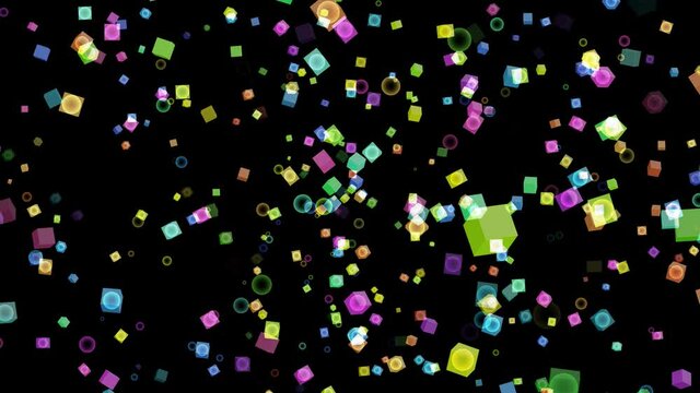 cube sweet pastle color and crystal balls glass slow fall and faded in the end